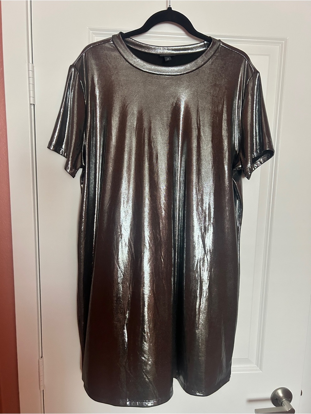torrid Metallic Gunmetal Short Sleeve Tee Dress